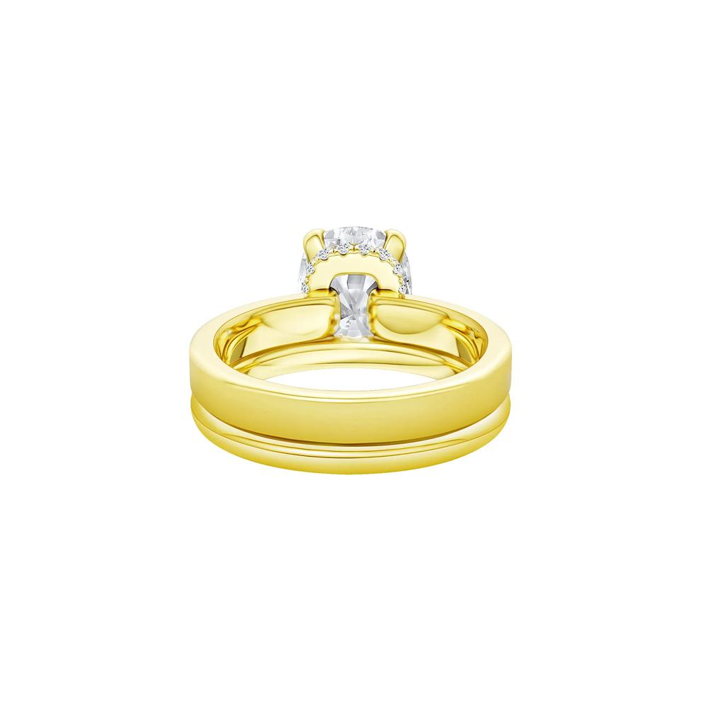 Lab Grown Diamond Elongated Cushion Bridal Set in 14K Yellow Gold (4 ct. tw.) – Image 5 of 5