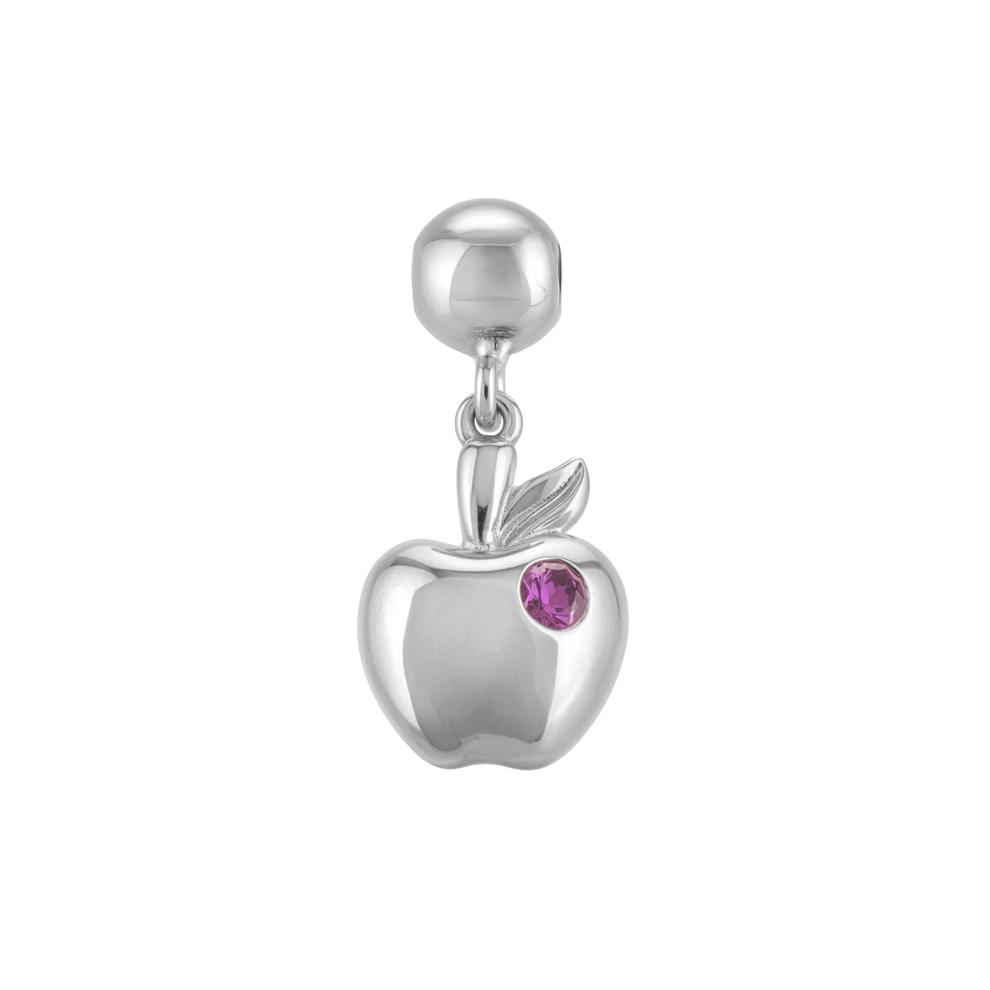 Lab-Created Ruby Apple Bead Charm in Sterling Silver – Image 1 of 2