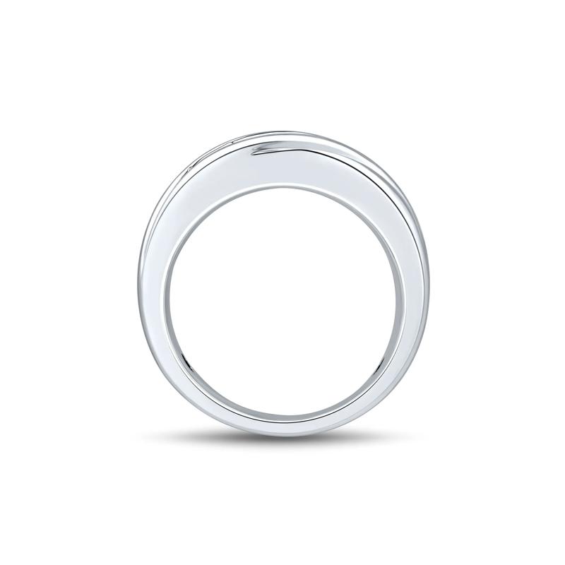 Men&#39;s Lab Grown Diamond Five-Stone Band in 10K White Gold &#40;1 ct. tw.&#41; – Image 2 of 3