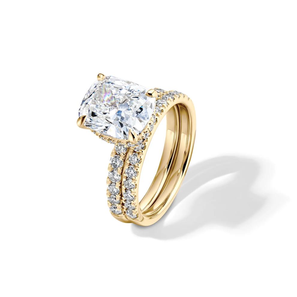 Lab Grown Diamond Elongated Cushion Bridal Set in 14K Yellow Gold (5 ct. tw.) – Image 4 of 5