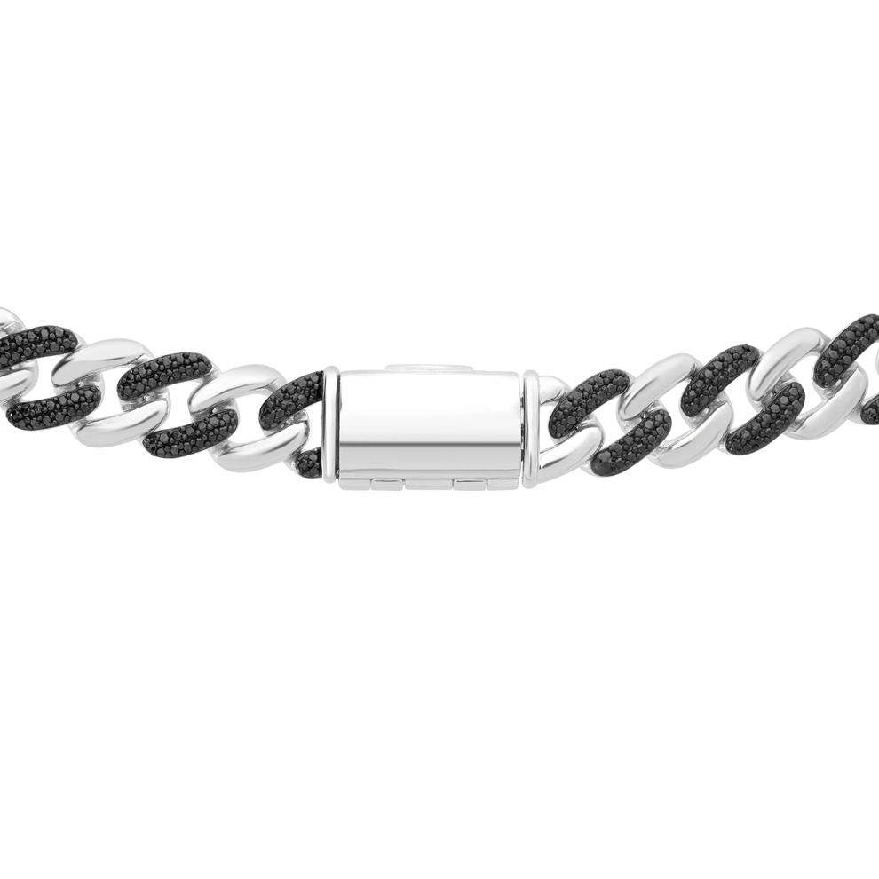 Black Diamond Curb Link Chain Necklace in Sterling Silver (1/2 ct. tw.) – Image 2 of 4