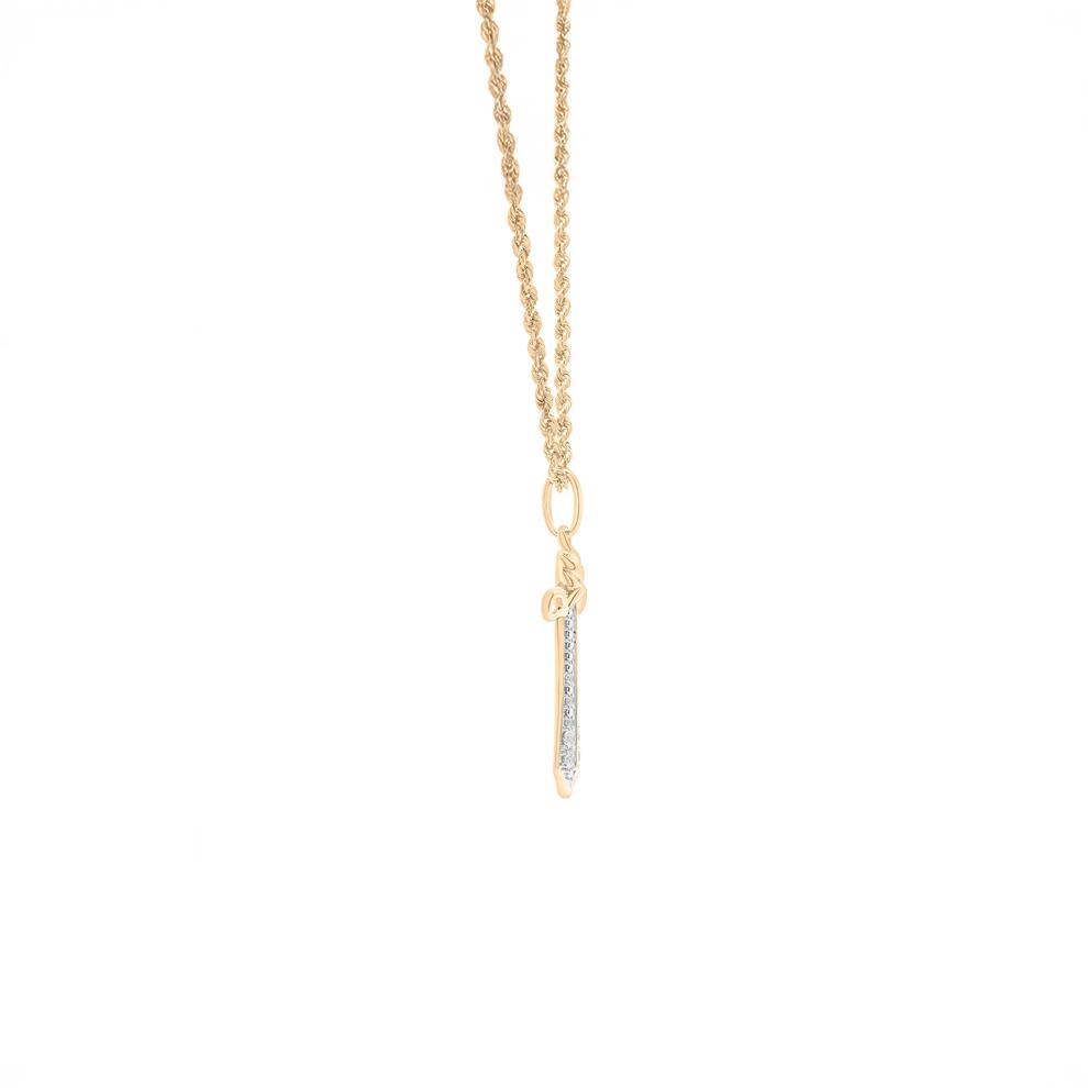 Men's Diamond Sword Pendant Necklace in 10K Yellow Gold (1/4 ct. tw.) – Image 2 of 4