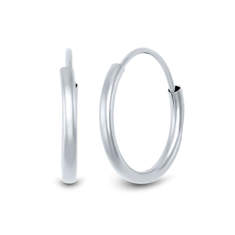 Hoop Earring in 14K White Gold, 12mm – Image 1 of 2