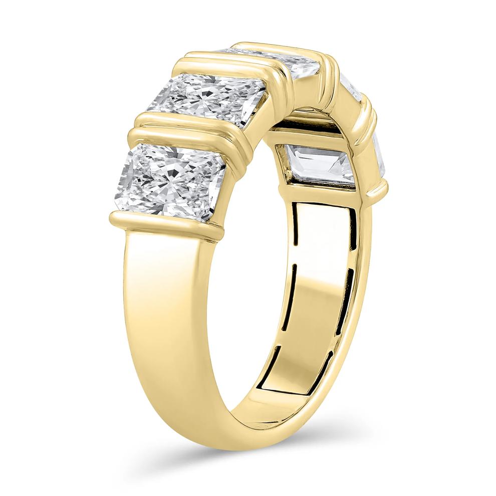 Lab Grown Diamond Five-Stone Anniversary Band in 14K Yellow Gold (3 1/2 ct. tw.) – Image 4 of 4