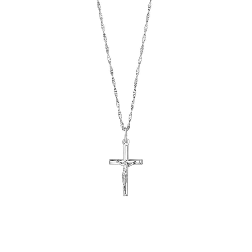 Crucifix Pendant Necklace in Sterling Silver – Image 1 of 2