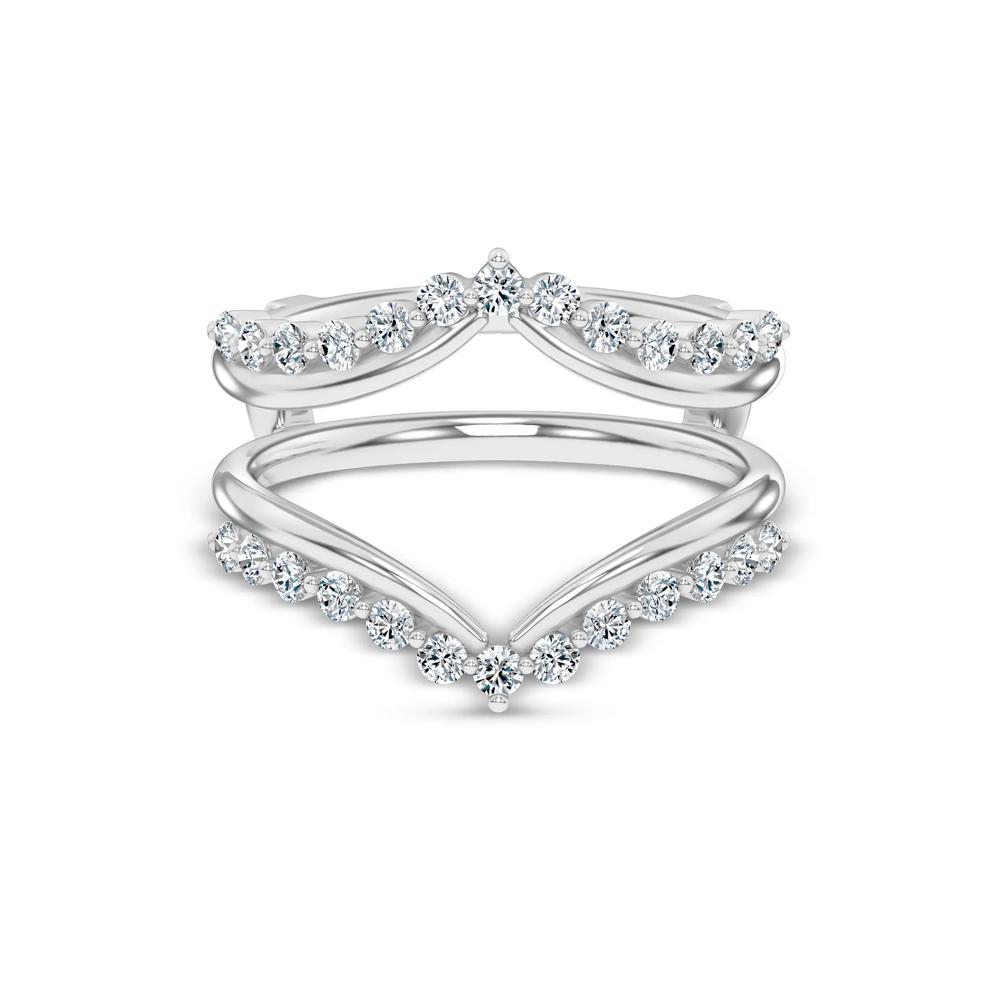 Lab Grown Diamond Shared-Prong Chevron Insert in 14K White Gold (1/2 ct. tw.) – Image 1 of 4