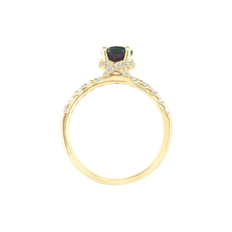 Lab-Created Oval-Shaped Alexandrite Ring in 14K Yellow Gold &#40;1/3 ct. tw.&#41; – Image 2 of 3
