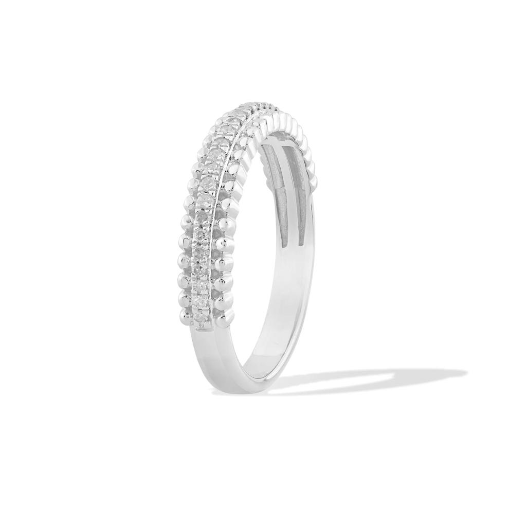 Diamond Stack Band in Sterling Silver (1/8 ct. tw.) – Image 3 of 4