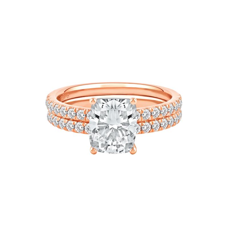 Charlotte Lab Grown Diamond Elongated Cushion-Cut Engagement Ring Set in 14K Rose Gold &#40;2 3/4 ct. tw.&#41; – Image 1 of 4