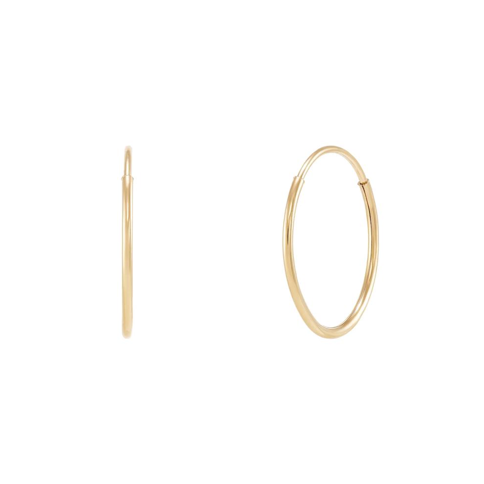 Endless Hoop Earrings in 14K Yellow Gold, 12MM – Image 1 of 2