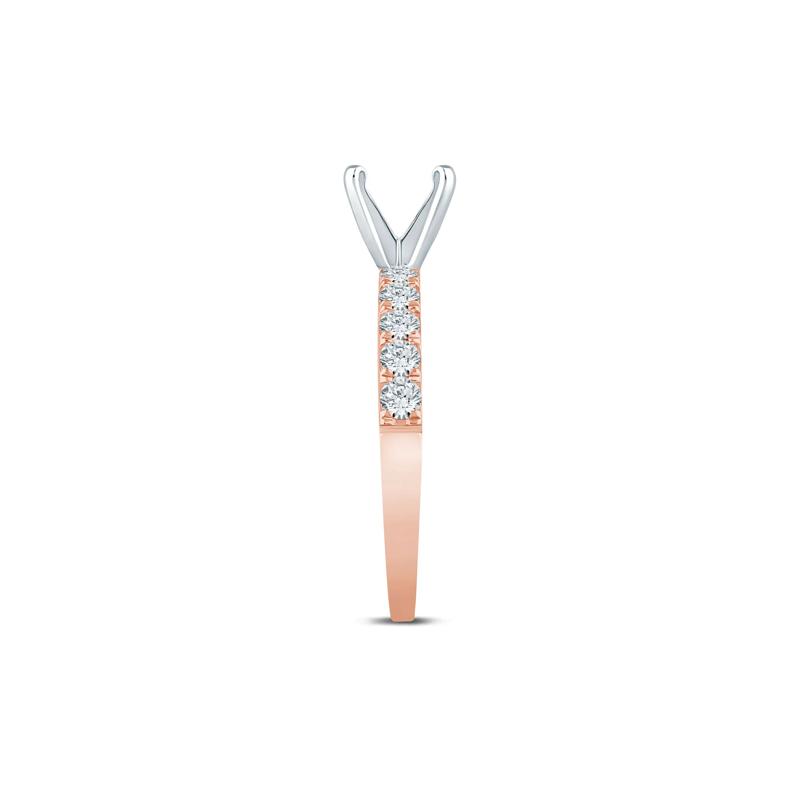 Diamond Semi-Mount Engagement Ring in 14K White and Rose Gold &#40;1/2 ct. tw.&#41; &#40;Setting Only&#41; – Image 6 of 6