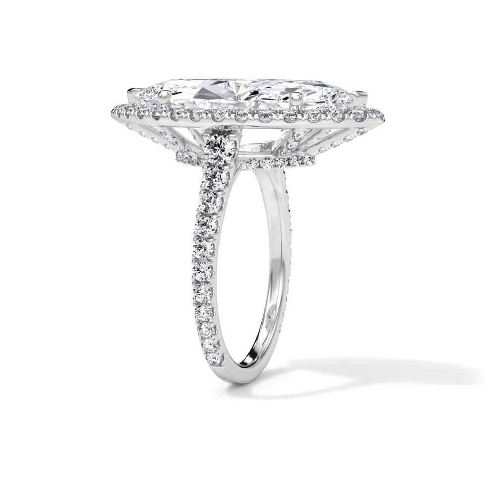 Lab Grown Diamond Marquise Halo Engagement Ring in Platinum (8 1/4 ct. tw.) – Image 3 of 4