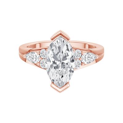 Lab Grown Diamond Marquise Center Engagement Ring in 14K Rose Gold (2 1/2 ct. tw.)