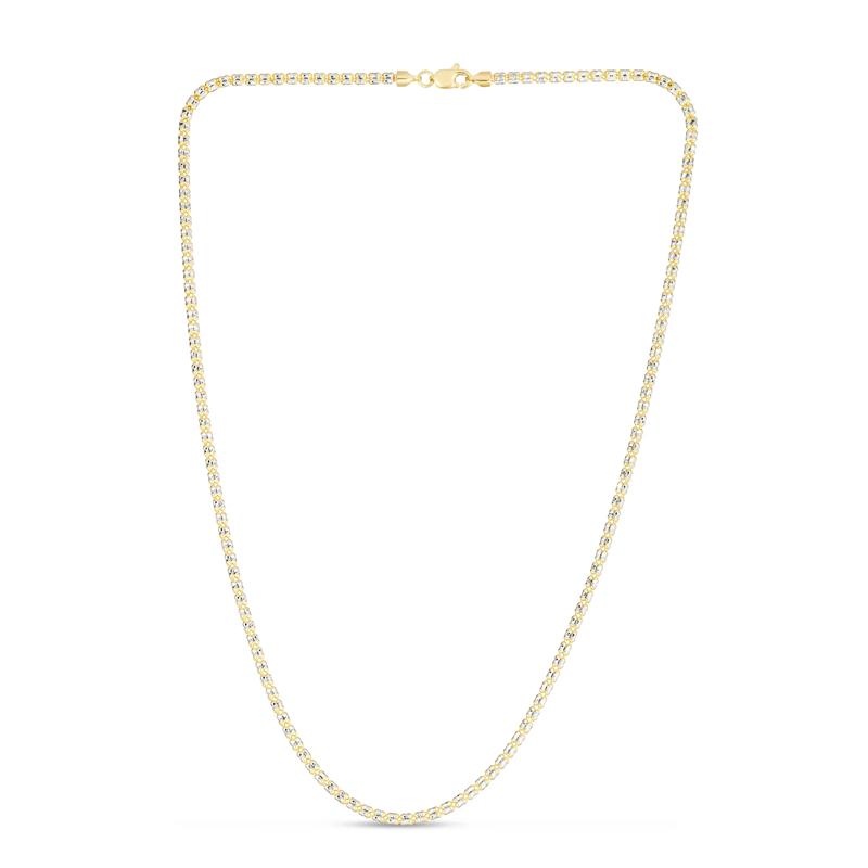 Men&#39;s Diamond-Cut Textured Fancy Iced Link Chain in 14K Yellow Gold, 2.7MM, 20&quot; – Image 2 of 4