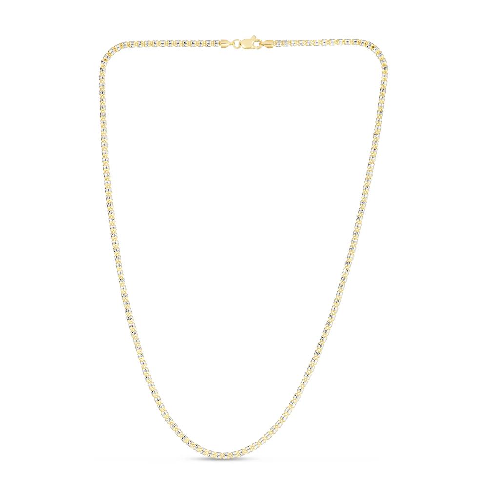 Men's Diamond-Cut Textured Fancy Iced Link Chain in 14K Yellow Gold, 2.7MM, 20" – Image 2 of 4