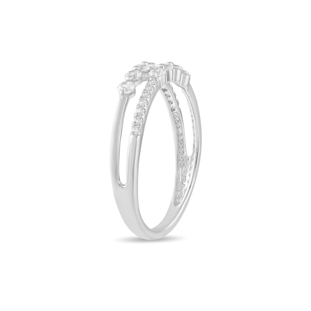 Diamond Double Row Ring in Sterling Silver (1/3 ct. tw.) – Image 4 of 4