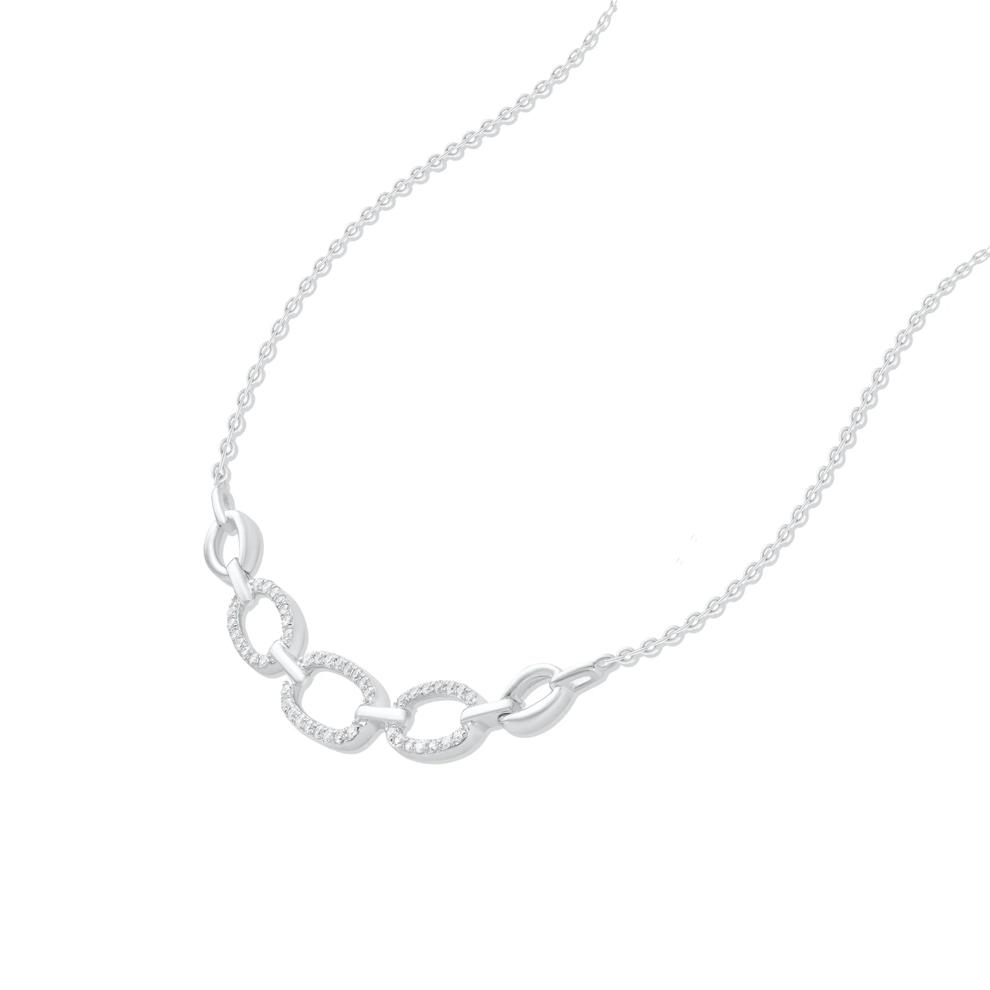 Diamond Chain Link Smile Necklace in Sterling Silver (1/3 ct. tw.) – Image 4 of 4
