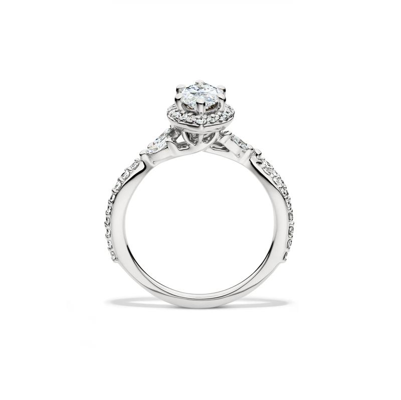 Lab Grow Diamond Marquise-Cut Halo Engagement Ring in 14K White Gold &#40;1 1/2 ct. tw.&#41; – Image 2 of 3