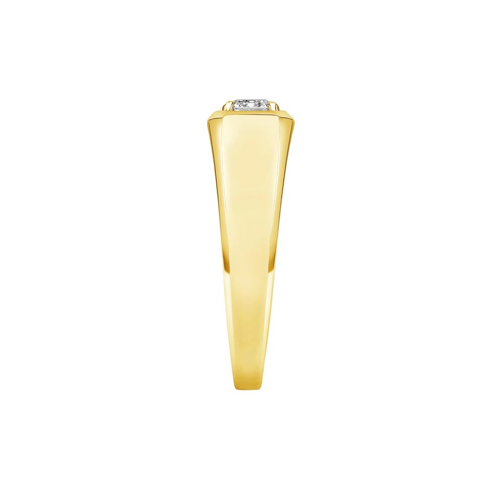 Men's Lab Grown Diamond Emerald-Cut Solitaire Band in 10K Yellow Gold (1 ctw.) – Image 3 of 4