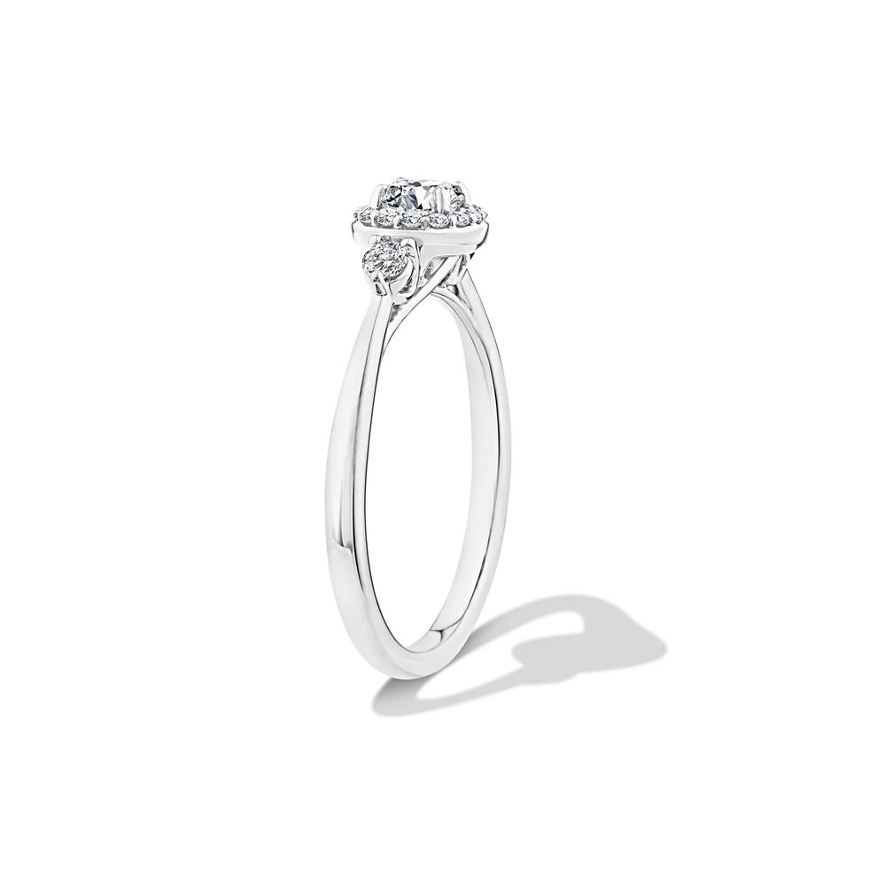 Lab Grown Diamond Halo Promise Ring in 10K White Gold (1/2 ct. tw.) – Image 3 of 4