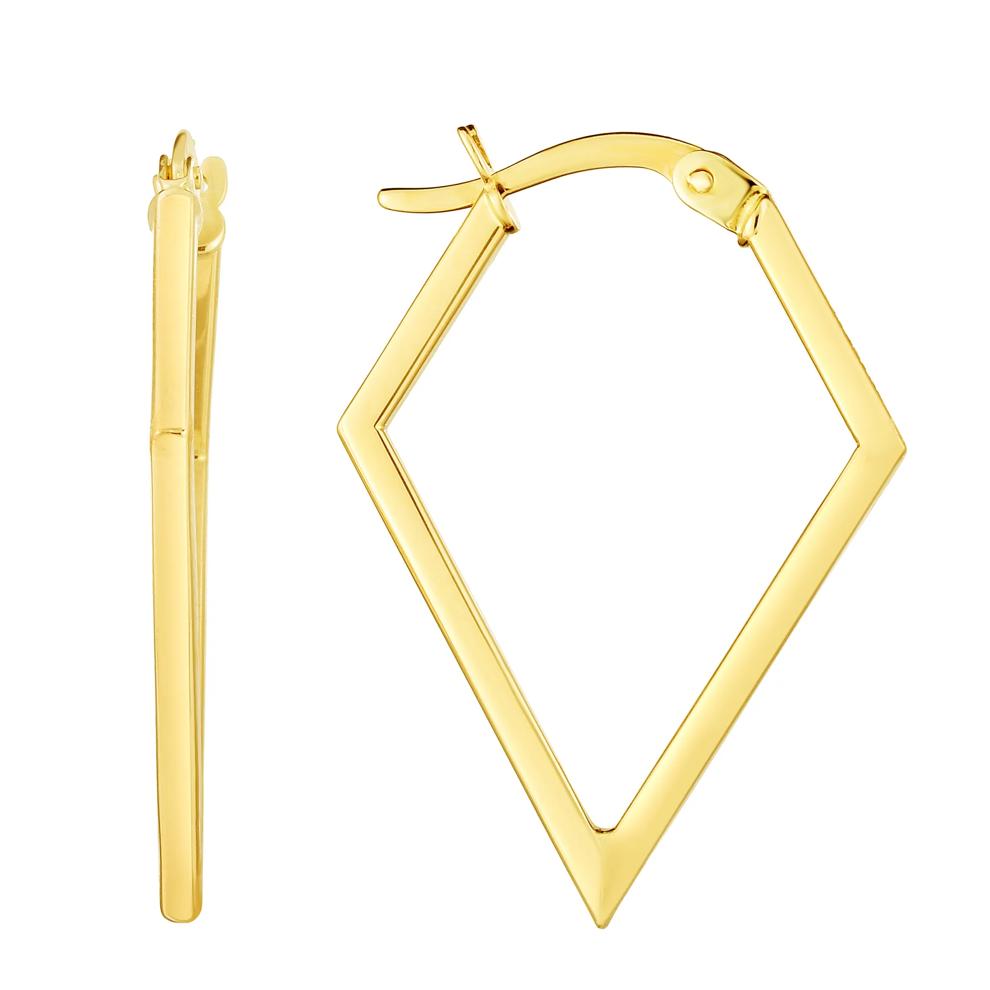 Geometric Hoop Earrings in 14K Yellow Gold, 28MM – Image 1 of 1