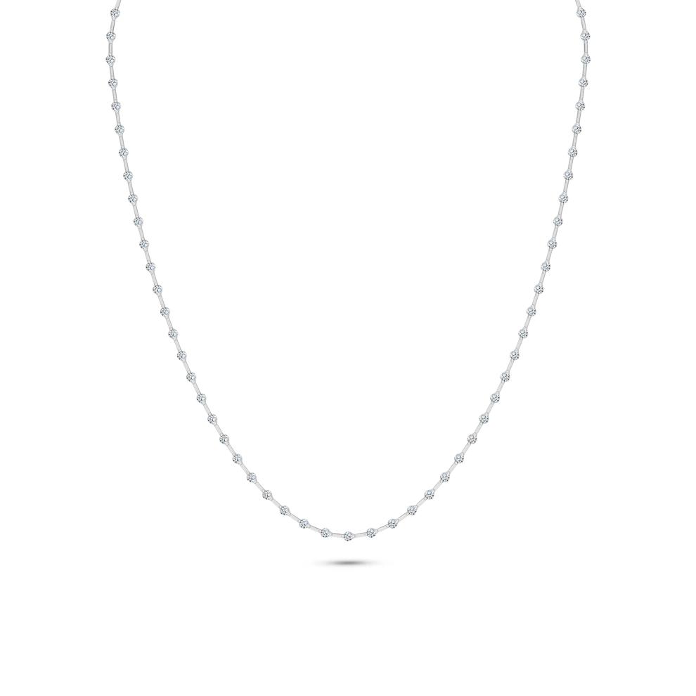 Lab Grown Diamond Sticks &amp; Stones Necklace in 14K White Gold (3 1/2 ct. tw.) – Image 1 of 4