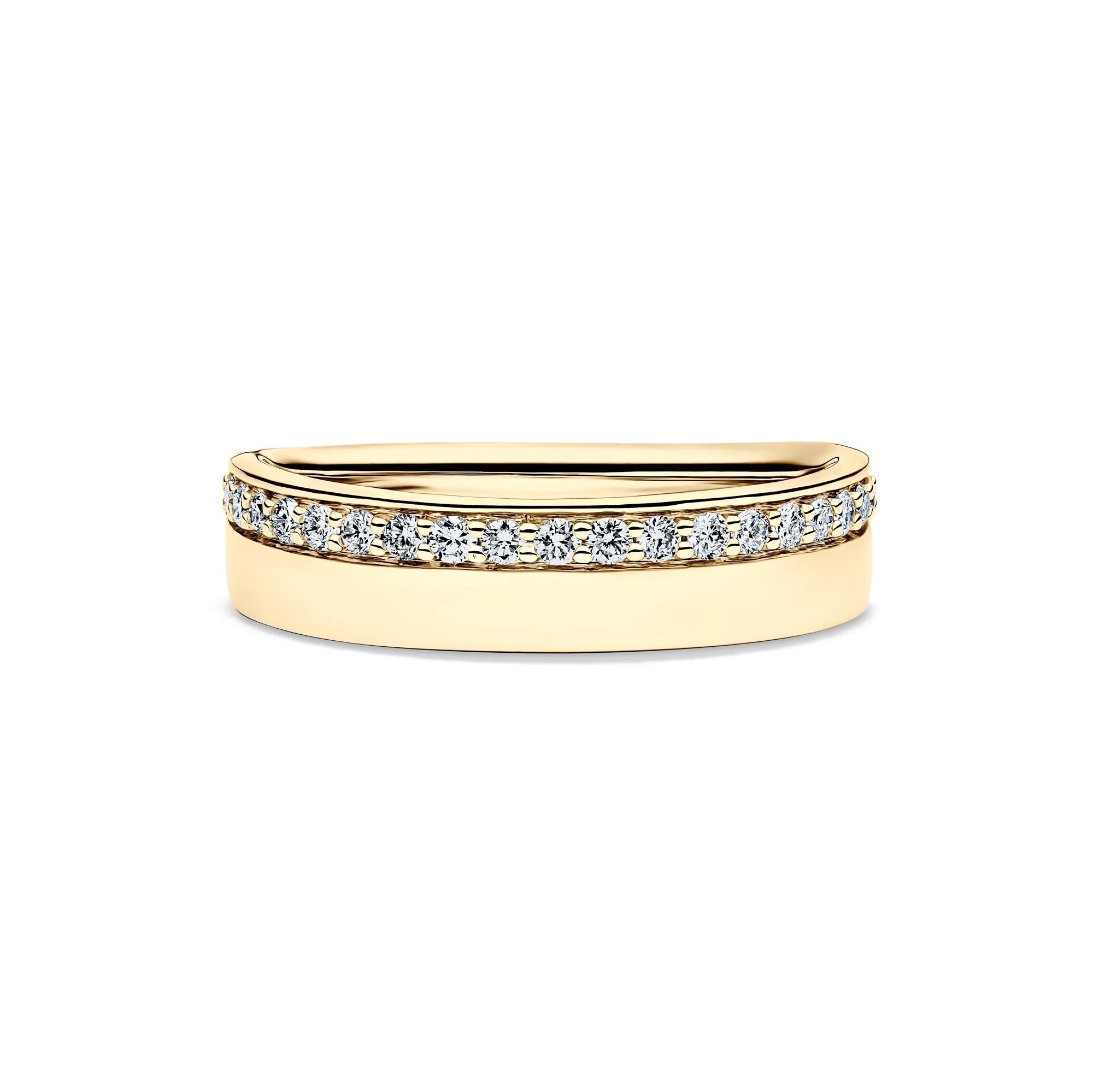 10K Yellow Gold スターバングル Lab Grown Diamond High-Polish Band in 10K Gold (1/4 ct. tw.)