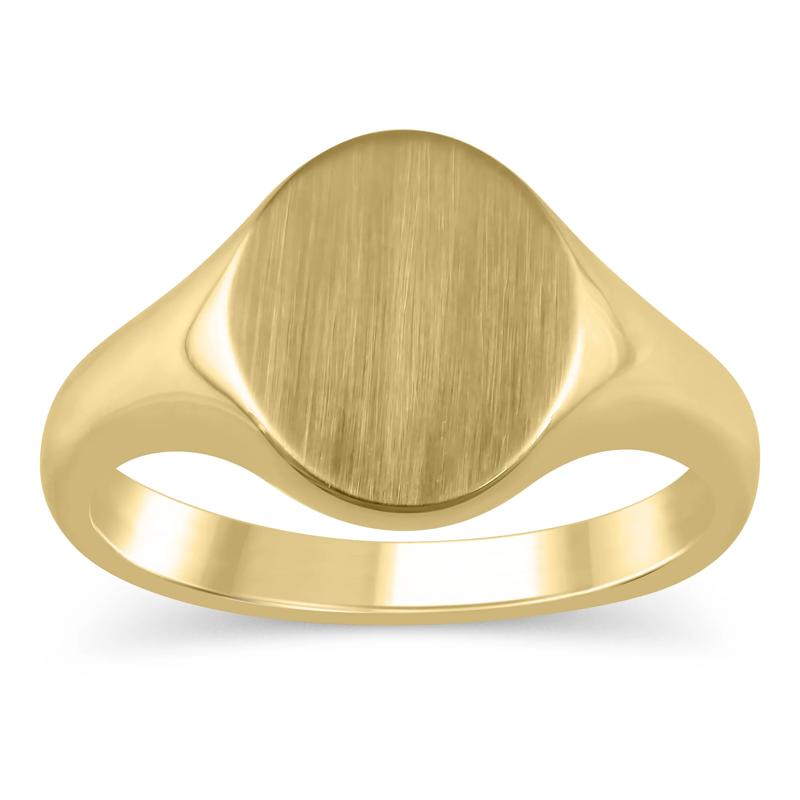 Oval Signet Ring in 10K Yellow Gold – Image 1 of 4