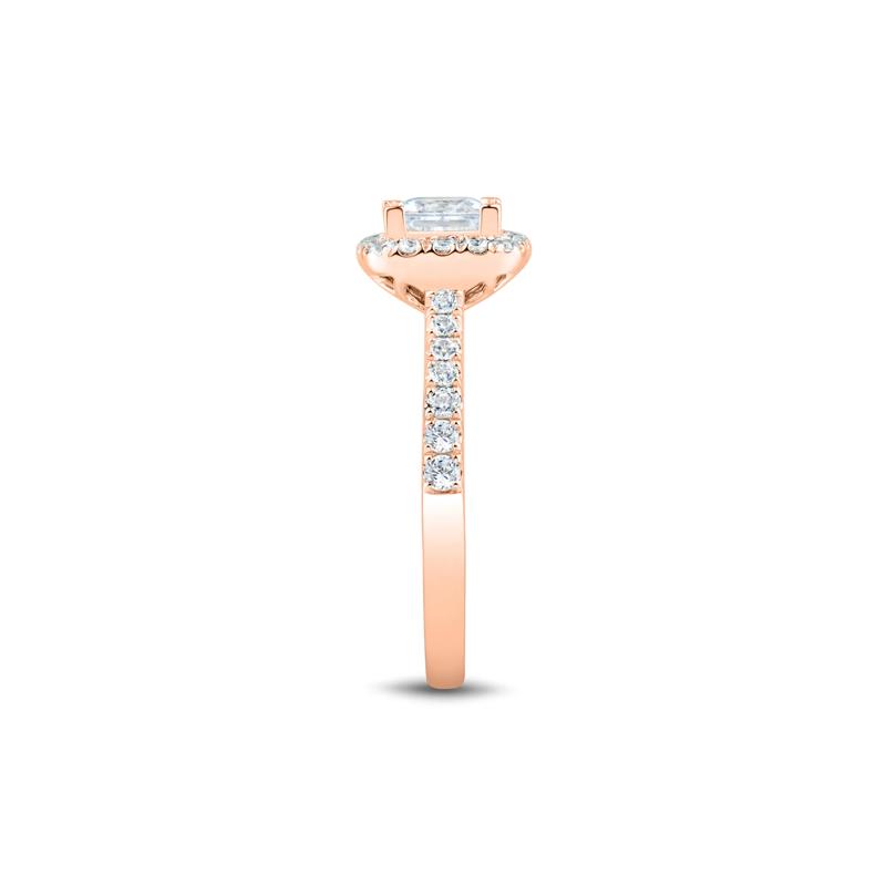Lab Grown Diamond Princess-Cut Halo Engagement Ring in 14K Rose Gold &#40;1 1/2 ct. tw.&#41; – Image 3 of 3