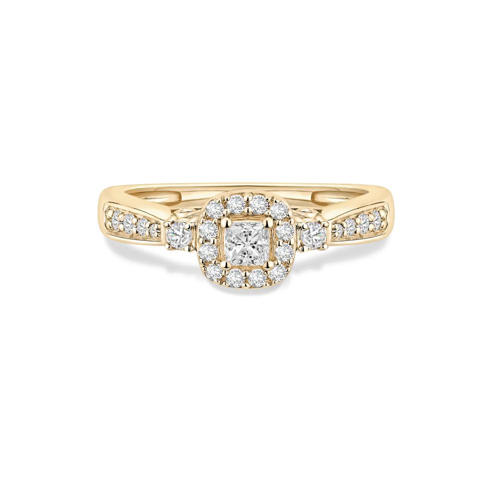 Diamond Princess-Cut Center Engagement Ring in 10K Yellow Gold (1/2 ct. tw.) – Image 1 of 4