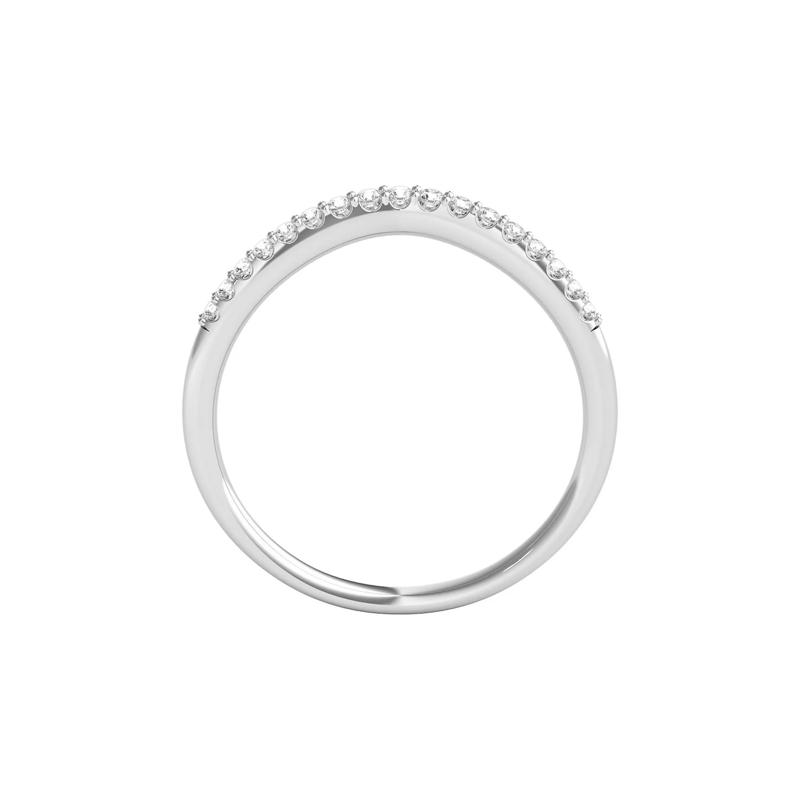 1/7 ct. tw. Diamond Contour Band in 14K White Gold – Image 2 of 3