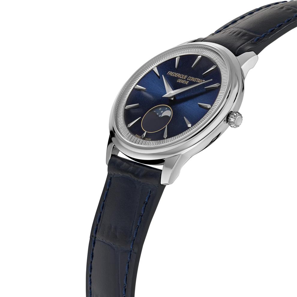 Men's Classics Moneta Moonphase Watch With Blue Leather Strap – Image 3 of 3