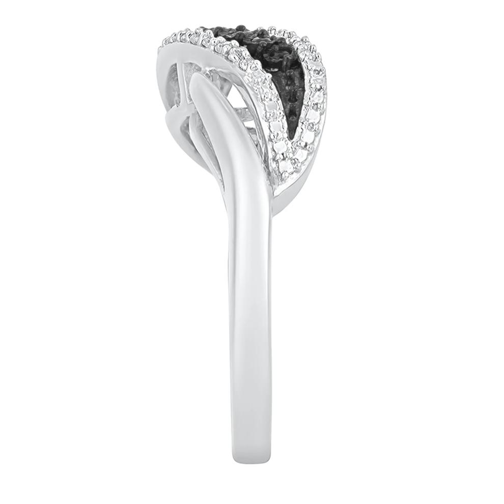 Black &amp; White Diamond Ring in Sterling Silver (1/10 ct. tw.) – Image 3 of 3