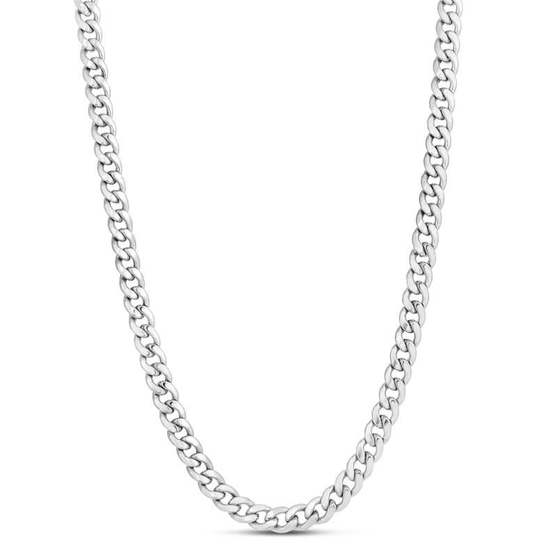 Semi-Solid Miami Cuban Chain in 14K White Gold, 5.5MM, 22&rdquo;  – Image 1 of 2
