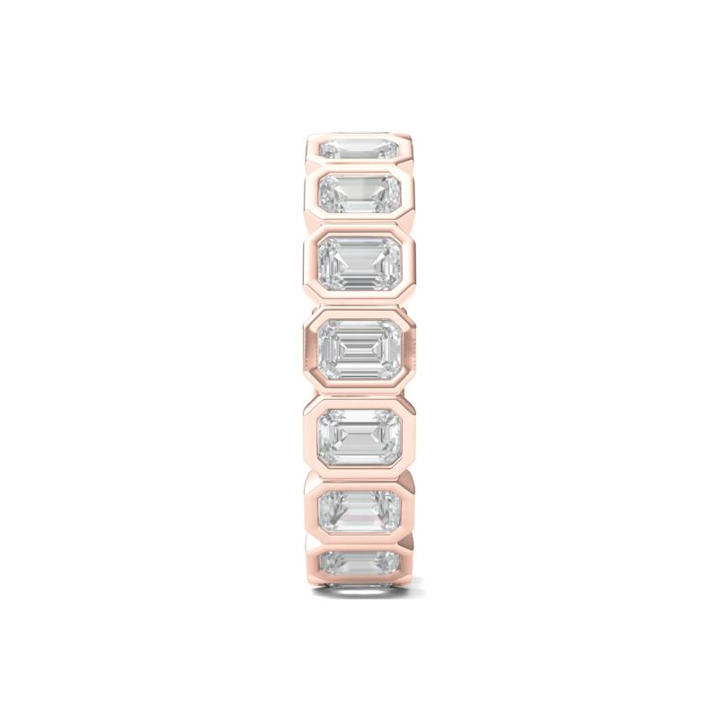 Emerald-Cut Lab Grown Diamond Bezel-Set Eternity Band in 14K Rose Gold &#40;2 1/2 ct. tw.&#41; – Image 3 of 3