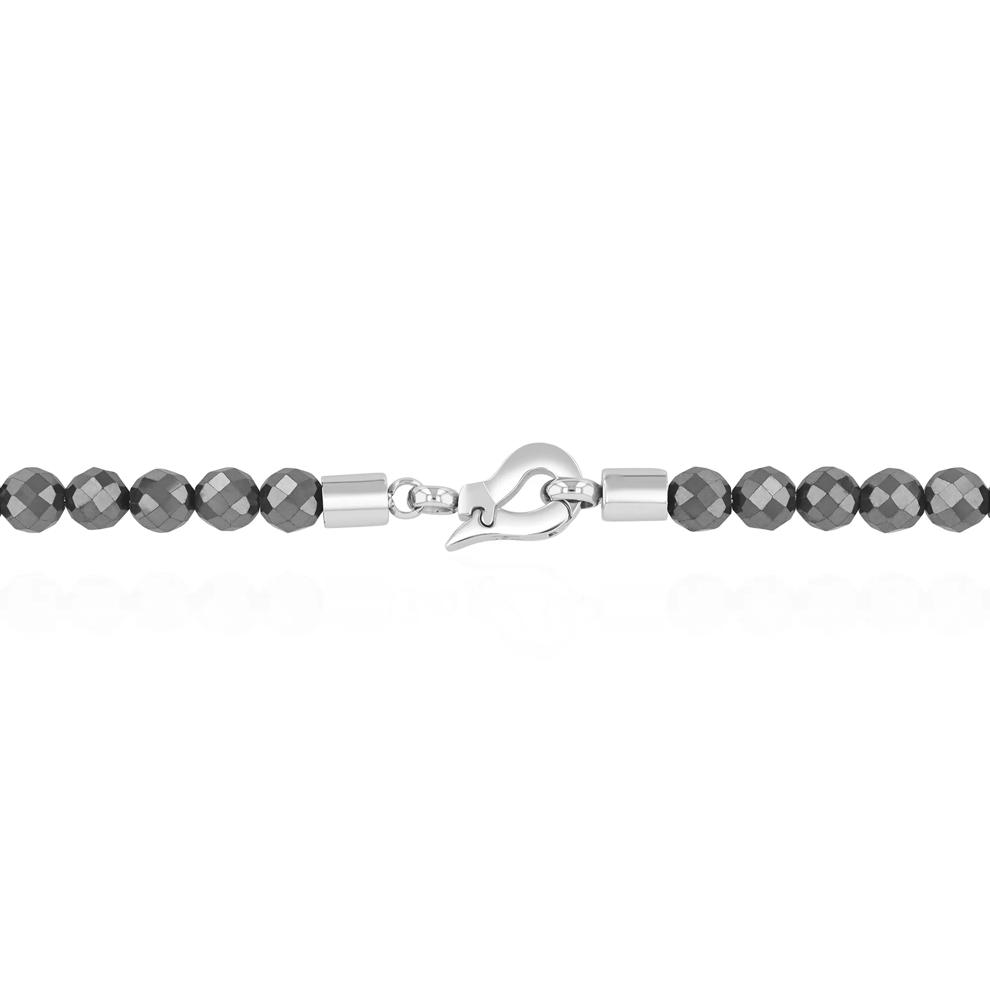 Hematite Beaded Necklace in Stainless Steel, 22" – Image 2 of 3