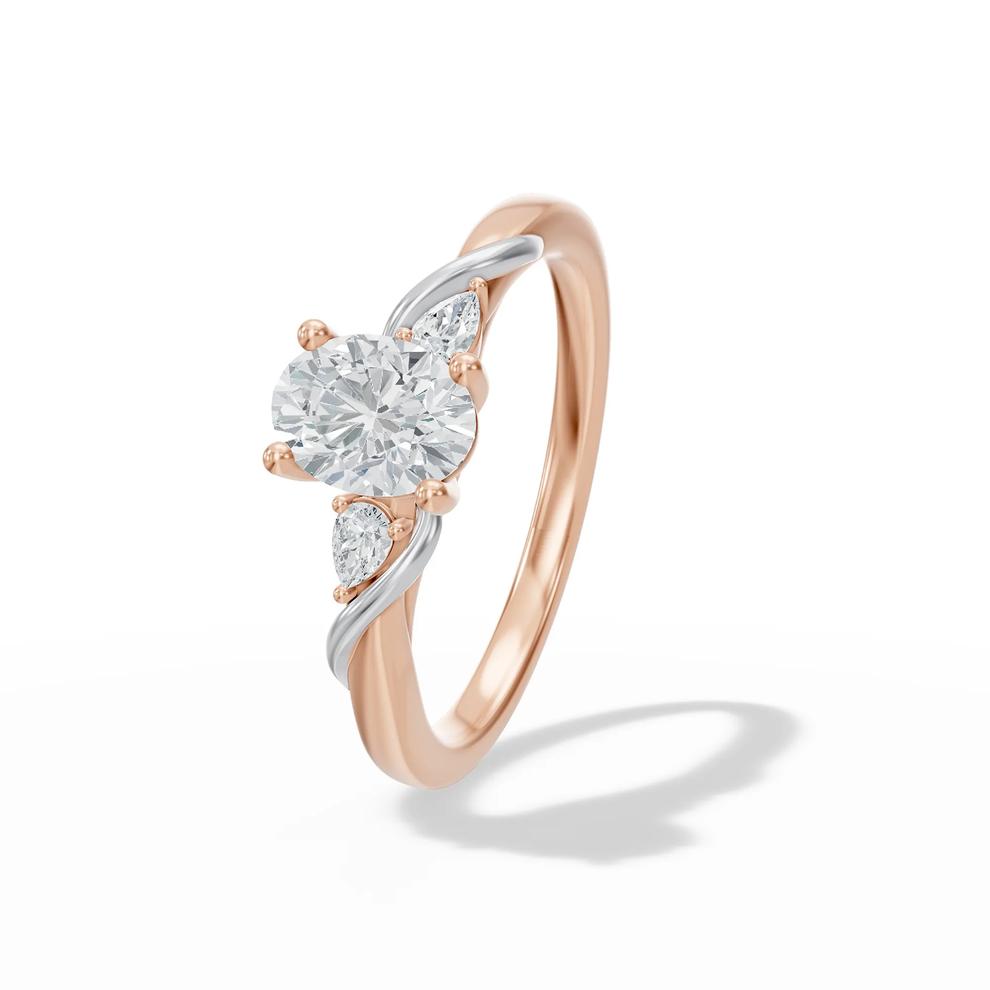 Diamond Oval Engagement Ring in 14K Rose Gold (5/8 ct. tw.) – Image 4 of 4