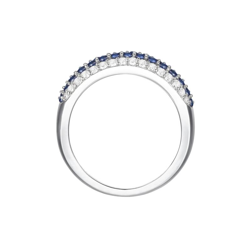 Blue Sapphire and Diamond Ring in 10K White Gold &#40;3/8 ct. tw.&#41; – Image 3 of 3