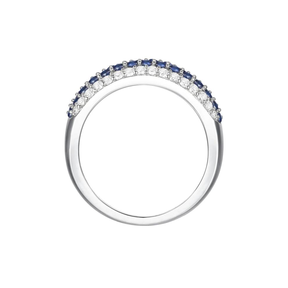 Blue Sapphire and Diamond Ring in 10K White Gold (3/8 ct. tw.) – Image 3 of 3