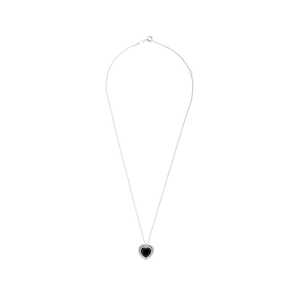 Onyx Beaded Heart Pendant, Earrings, &amp; Ring Boxed Set in Sterling Silver – Image 10 of 11