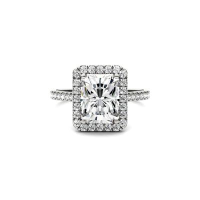 Radiant-Cut Moissanite Halo Ring