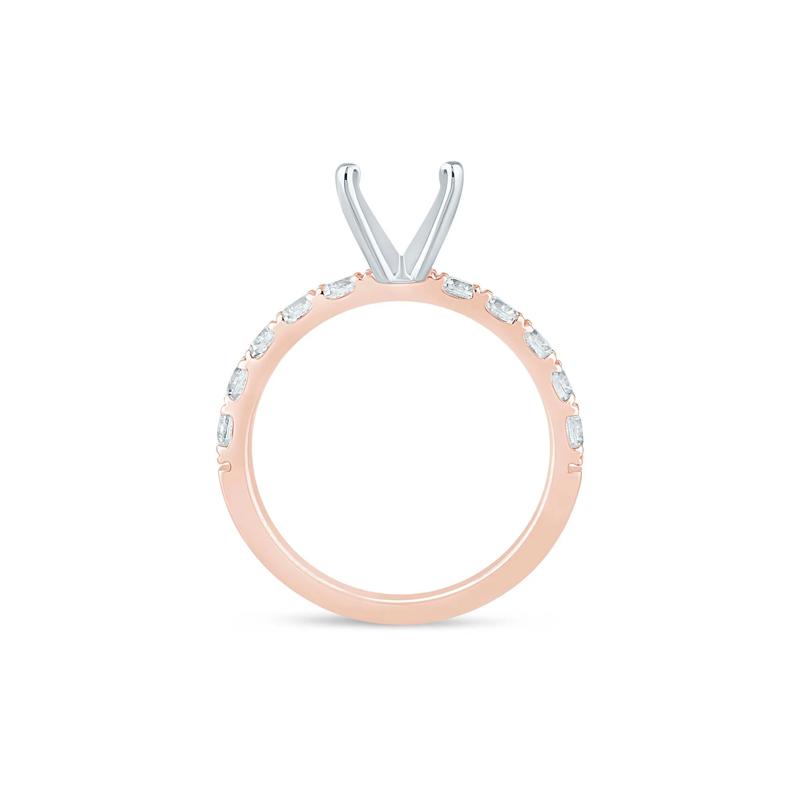 Diamond Semi-Mount Engagement Ring in 14K White and Rose Gold &#40;3/4 ct. tw.&#41; &#40;Setting Only&#41; – Image 4 of 6