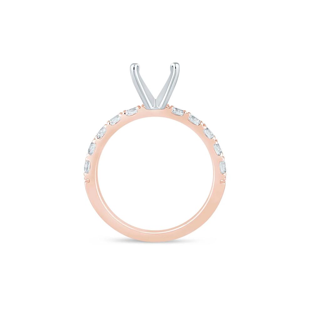 Diamond Semi-Mount Engagement Ring in 14K White and Rose Gold (3/4 ct. tw.) (Setting Only) – Image 4 of 6