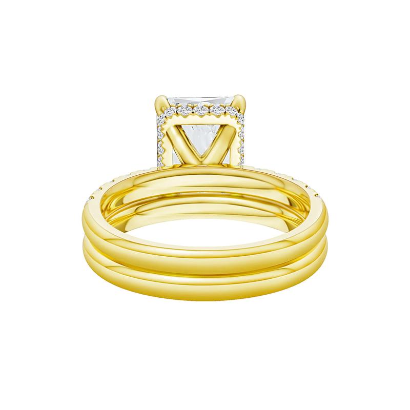 Lab Grown Diamond Radiant-Cut Bridal Set in 14K Yellow Gold &#40;5 ct. tw.&#41; – Image 4 of 5