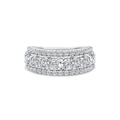 Lab Grown Diamond Round Center Multi-Row Band in 10K White Gold (2 ct. tw.)