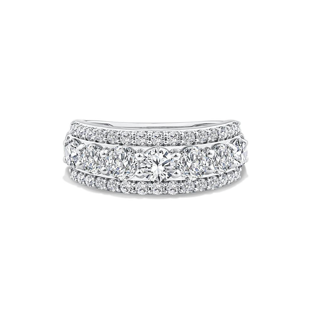 Lab Grown Diamond Round Center Multi-Row Band in 10K White Gold (2 ct. tw.) – Image 1 of 4