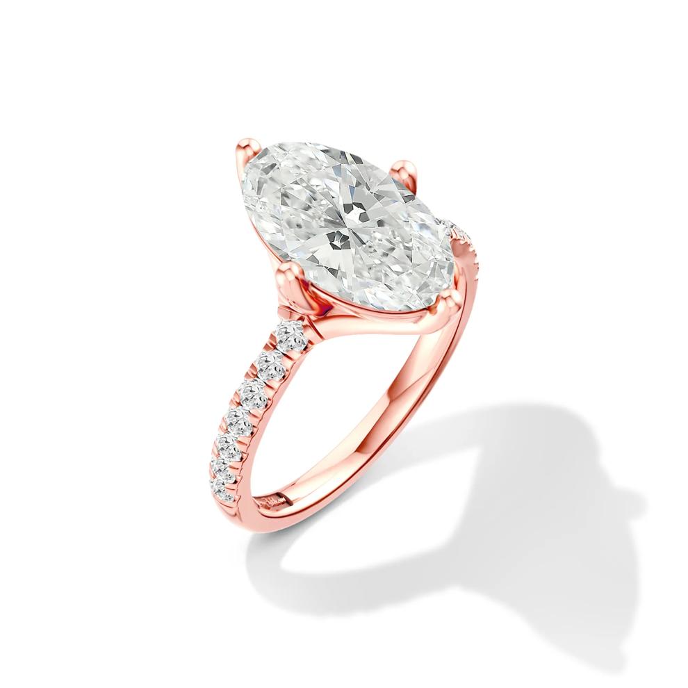 Carrie Lab Grown Oval Diamond Engagement Ring in 18K Rose Gold (3 1/4 ct. tw.) – Image 4 of 4