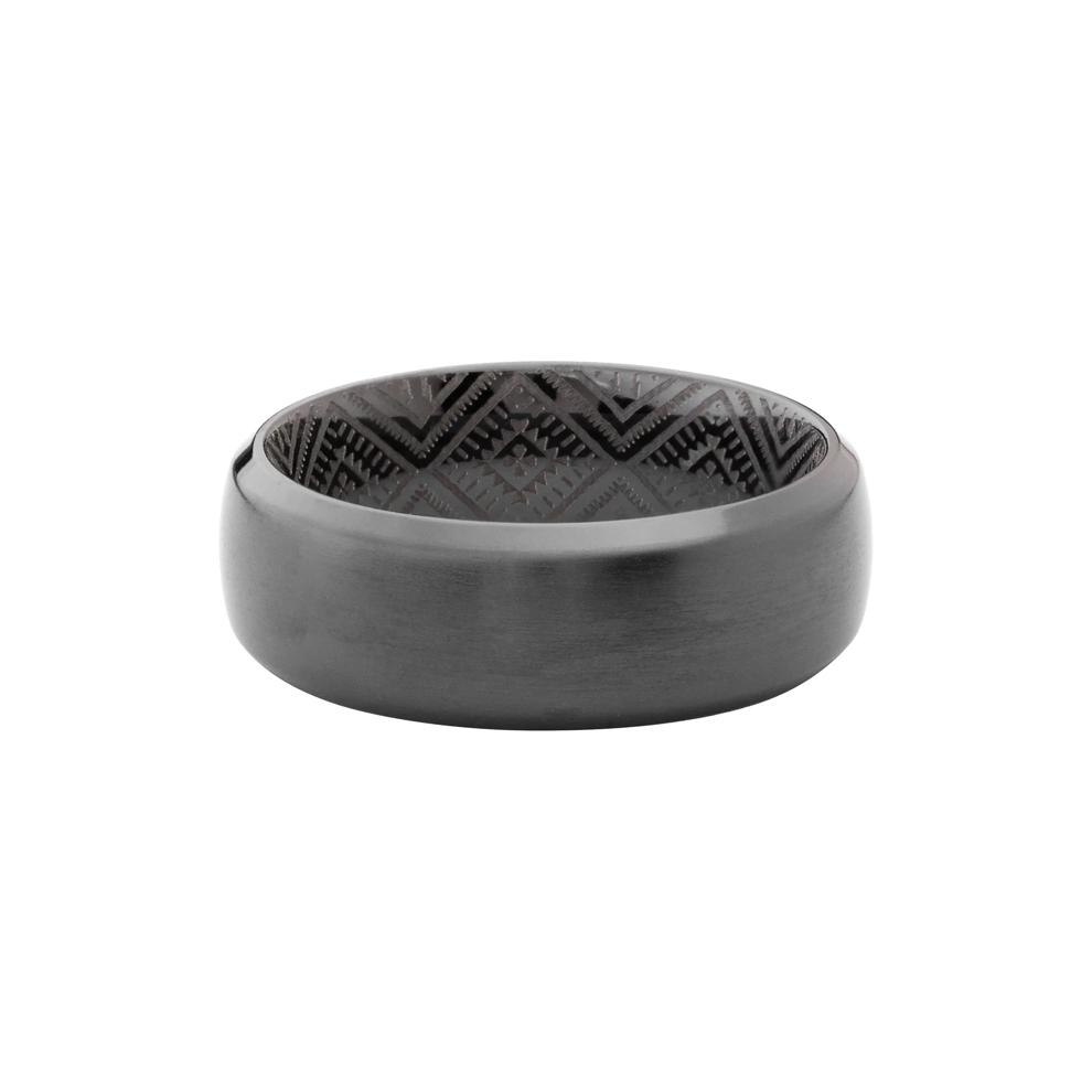 Men&rsquo;s Beveled Edge Black Zirconium Wedding Band, 8MM – Image 1 of 3