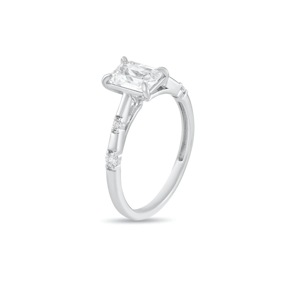 Lab Grown Diamond Radiant Center Engagement Ring in Platinum (1 ct. tw.) – Image 4 of 4