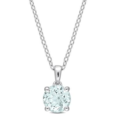 Birthstone Solitaire Pendant in Sterling Silver